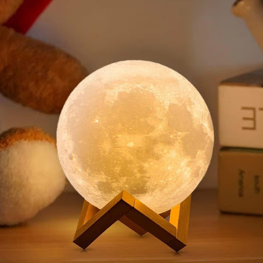 Moon Lamp 7 Colors | 25cm 3D Rechargeable LED Night Light with Touch Sensor – Zupixo